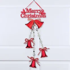 Collections Etc Merry Christmas Hanging Holiday Bells Wall Decoration