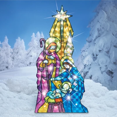 Collections Etc LED Lighted Holy Family Nativity Scene Garden Stake 14 X 5.5 X 28 3 Collections Etc LED Lighted Holy Family Nativity Scene Garden Stake 14 X 5.5 X 28