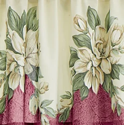 Collections Etc Magnolia Garden Floral Leaf Rod Pocket Window Curtains - Country Cottage Chic Design -Home Decoration Onsale GUEST 02a7bd2e aaff 438f 997e 928b85481d7e