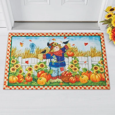 Collections Etc Scarecrow Pumpkin Harvest Printed Doormat 1'6"x2'6" 3 Collections Etc Scarecrow Pumpkin Harvest Printed Doormat 1'6"x2'6"