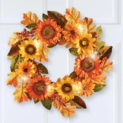 Collections Etc Sunflowers In Bloom Wreath