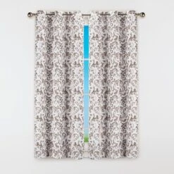 Collections Etc Scroll Print Curtain Panel