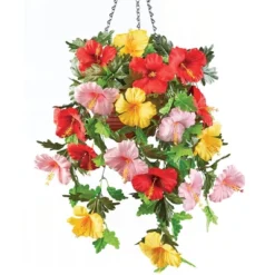 Collections Etc Hanging Artificial Tropical Hibiscus Bush Basket Set -Home Decoration Onsale GUEST 0ae4ed6c d3d6 4997 9a1c 0817f9702153