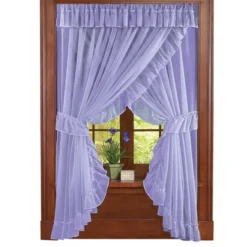 Collections Etc Isabella Ruffled Sheer Fabric Rod Pocket Window Curtain Set -Home Decoration Onsale GUEST 0f0bd7ed d9a8 4de7 83d7 e4fb71a14fd3