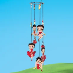 Collections Etc Betty Boop Metal And Colorful Beads Wind Chime