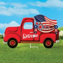 Collections Etc Seasonal Welcome Red Vintage Pickup Truck Garden Stake -Home Decoration Onsale GUEST 183371ba 4716 4908 943f 07951070ae42
