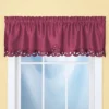 Collections Etc Elegance Scroll Embroidered Cut-Out Window Valance With Rod Pocket Top For Easy Hanging, 58" W X 13" L -Home Decoration Onsale GUEST 1ec910f4 631b 4fa2 993f 7edc3e0d5a66