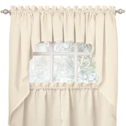 Collections Etc Solid Textured Swag Window Curtain Pair, Single Panel, -Home Decoration Onsale GUEST 1f724202 e2bc 433e b5a3 5d74fa1a7725