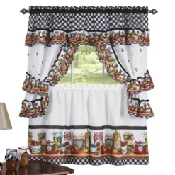 Collections Etc Mason Jars Kitchen Rod Pocket Window Curtain Set -Home Decoration Onsale GUEST 281613f9 4f4a 4f4d 91a1 651819aa5c48