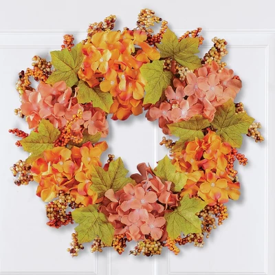 Collections Etc Artificial Fall Hydrangea & Berries Wreath 17.7" X 17.7" X 3.94" 3 Collections Etc Artificial Fall Hydrangea & Berries Wreath 17.7" X 17.7" X 3.94"