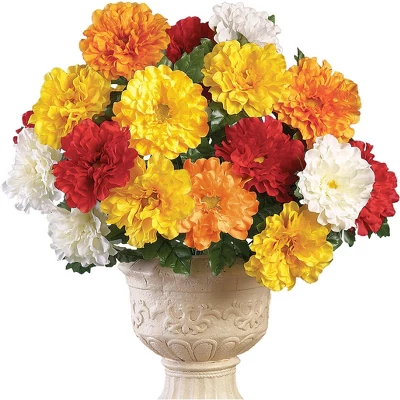 Collections Etc Artificial Multicolor Zinnia Bushes Stakes - Set Of 3 7 Collections Etc Artificial Multicolor Zinnia Bushes Stakes - Set Of 3 - Image 5