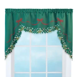 Collections Etc Holly Border Curtain Swag Holiday Valance -Home Decoration Onsale GUEST 28b73326 3434 48d7 af59 2c48b6709f67