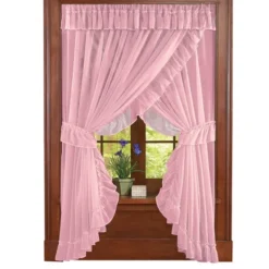 Collections Etc Isabella Ruffled Sheer Fabric Rod Pocket Window Curtain Set -Home Decoration Onsale GUEST 347bb73e f9c3 46c6 8a21 23a6097c29d3