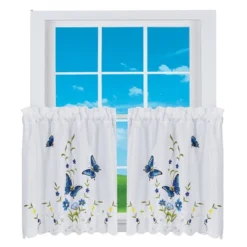 Collections Etc Butterfly Floral Rod Pocket Top Window Curtains, Single Panel, -Home Decoration Onsale GUEST 3487f2ac 2979 4d99 92eb c05b78de28a4
