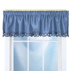 Collections Etc Elegance Scroll Embroidered Cut-Out Window Valance With Rod Pocket Top For Easy Hanging, 58" W X 13" L -Home Decoration Onsale GUEST 35bb5304 1989 4959 94d9 559dbde2ed8e