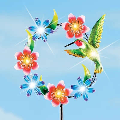 Collections Etc Hummingbirds And Flowers Solar Light Garden Stake 11 X 5 X 48.75 3 Collections Etc Hummingbirds And Flowers Solar Light Garden Stake 11 X 5 X 48.75