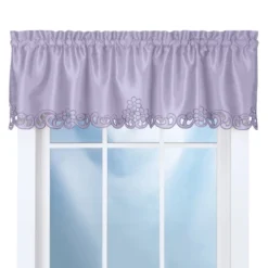 Collections Etc Elegance Scroll Embroidered Cut-Out Window Valance With Rod Pocket Top For Easy Hanging, 58" W X 13" L -Home Decoration Onsale GUEST 3dbbcfe6 0ad4 407e 8f97 c8237284cd94