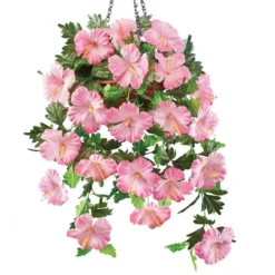 Collections Etc Hanging Artificial Tropical Hibiscus Bush Basket Set -Home Decoration Onsale GUEST 456b346e 2f85 4611 9eb3 f1eb34297a47