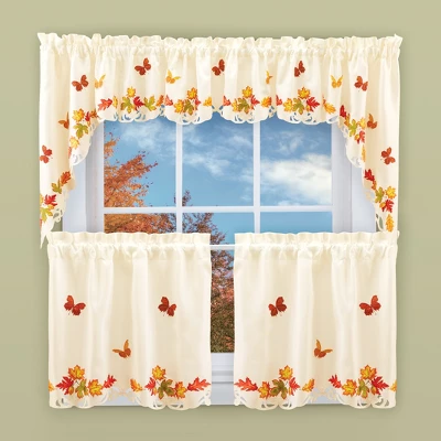 Collections Etc Fall Leaves Curtains 4 Collections Etc Fall Leaves Curtains - Image 2