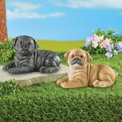 Collections Etc Hand-Painted Realistic Pug Puppy Outdoor Statue 4 Collections Etc Hand-Painted Realistic Pug Puppy Outdoor Statue - Image 2