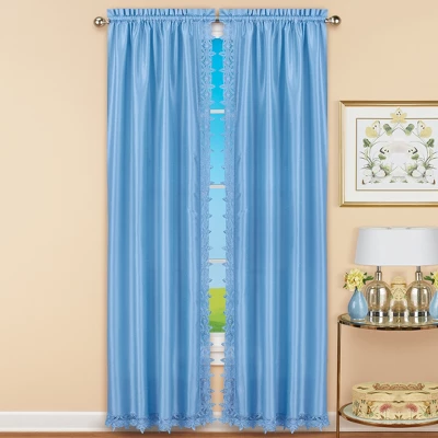 Collections Etc Elegant Lace Trim Curtains 3 Collections Etc Elegant Lace Trim Curtains