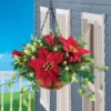 Collections Etc Hanging Artificial Evergreen Poinsettia And Pine Basket 12 X 12 X 17 -Home Decoration Onsale GUEST 5ba28530 b5c8 42aa 8dd6 bcaa3b2d99c8