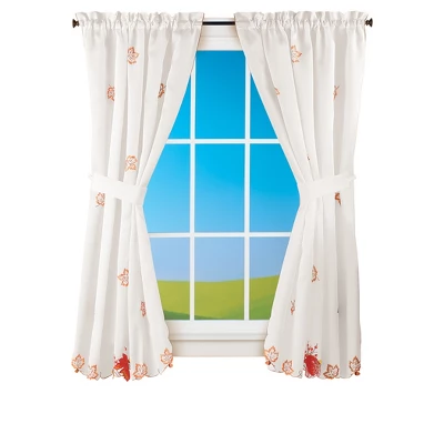 Collections Etc Multicolored Maple Leaf Embroidered Window Curtains 7 Collections Etc Multicolored Maple Leaf Embroidered Window Curtains - Image 5