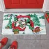 Collections Etc Snowman Family In Red Truck Christmas Door Mat 1'6"x2'6" -Home Decoration Onsale GUEST 5e79e87f d8e5 4342 8628 6cb8ebee7e47