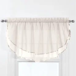 Collections Etc Elegance Sheer Ascot Window Valance, Allows Light To Enter While Maintaining Privacy - Decorative Accent For Any Room In