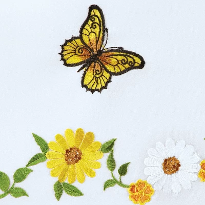 Collections Etc Embroidered Yellow Daisies & Butterflies Window Curtains 4 Collections Etc Embroidered Yellow Daisies & Butterflies Window Curtains - Image 2