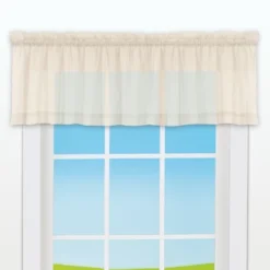 Collections Etc Elegant Sheer Voile Rod Pocket Window Valance