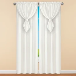 Collections Etc Allegra Curtain Panel With Attached Valance