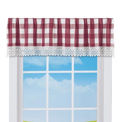 Collections Etc Buffalo Check Plaid Rod Pocket Top Window Valance 6 Collections Etc Buffalo Check Plaid Rod Pocket Top Window Valance - Image 4