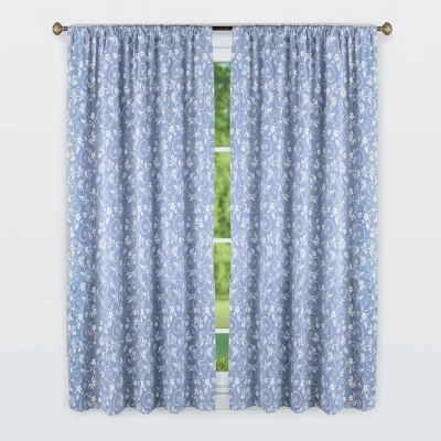 Collections Etc Floral Scrolling Vine Pattern Rod Pocket Top Window Drapes 3 Collections Etc Floral Scrolling Vine Pattern Rod Pocket Top Window Drapes