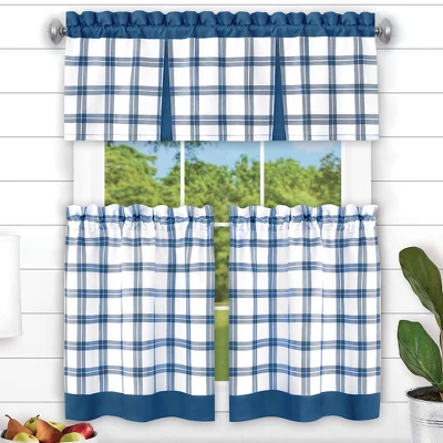 Collections Etc Farmhouse Tate Plaid Valance And Tier Curtain Set 3 Collections Etc Farmhouse Tate Plaid Valance And Tier Curtain Set