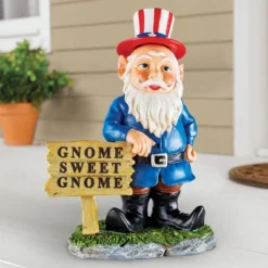 Collections Etc Hand-Painted Seasonal Gnome Sweet Gnome Garden Statue 7.5 X 5.25 X 9 Blue -Home Decoration Onsale GUEST 70c7afd3 79e3 48d0 ab0a 38d0ec0516a6