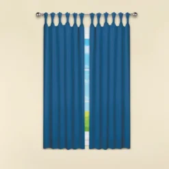 Collections Etc Knotted Top Blackout Curtain Panels