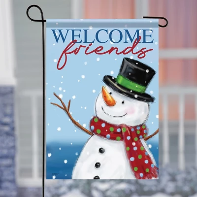 Collections Etc Welcome Friends Snowman Outdoor Garden Flag 3 Collections Etc Welcome Friends Snowman Outdoor Garden Flag