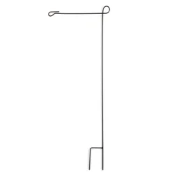 Collections Etc Metal Garden Flag Holder Black