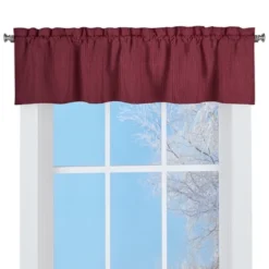 Collections Etc Solid Textured Swag Window Valance With Rod Pocket Top For Easy Hanging - Classic Home Decor For Any Room -Home Decoration Onsale GUEST 7d3231d9 df83 4191 a911 69012a7d4136