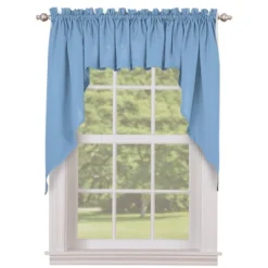Collections Etc Solid Textured Swag Window Curtain Pair, Single Panel, -Home Decoration Onsale GUEST 8566db4b f50c 4c53 a9cd a5f9ee260447