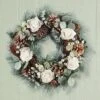 Collections Etc Holiday Winter Rose And Pine Hanging Door Wreath 15" X 3.5" X 15" -Home Decoration Onsale GUEST 87e0af60 dfb9 4d90 83b8 f69c6bd0d1f6