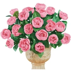 Collections Etc Cabbage Rose Bushes Set Of 3 -Home Decoration Onsale GUEST 89f00f52 b63f 4011 a22d fec97ca8b034