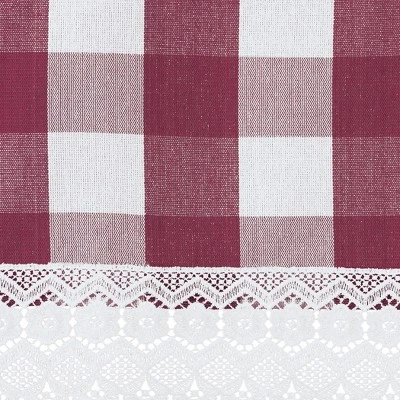 Collections Etc Buffalo Check Plaid Rod Pocket Top Window Valance 4 Collections Etc Buffalo Check Plaid Rod Pocket Top Window Valance - Image 2