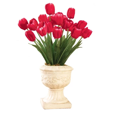 Collections Etc Springtime Tulip Bushel Artificial Maintenance-Free Bouquet Bush - Set Of 3 9 Collections Etc Springtime Tulip Bushel Artificial Maintenance-Free Bouquet Bush - Set Of 3 - Image 7