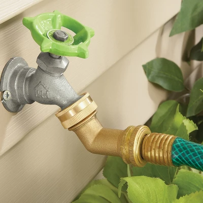 Collections Etc Brass Elbow Hose Connector 4 Collections Etc Brass Elbow Hose Connector - Image 2