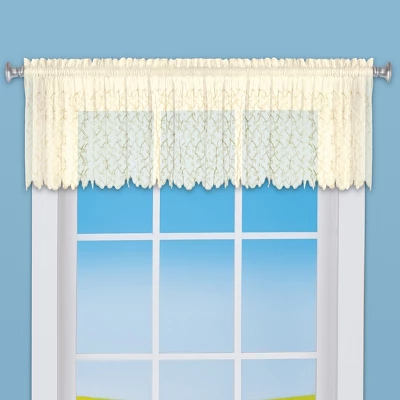 Collections Etc Sheer Splendor Rod Pocket Embroidered Window Valance 3 Collections Etc Sheer Splendor Rod Pocket Embroidered Window Valance