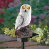 Collections Etc Hooting White Owl Solar Garden Stake