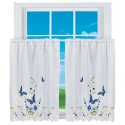Collections Etc Butterfly Floral Rod Pocket Top Window Curtains, Single Panel, -Home Decoration Onsale GUEST 9d19b6a3 03c9 48c6 8809 3789ad98ef50