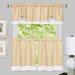Collections Etc Darcy Two-tone Rod Pocket Café Curtain Tiers - 2 Piece Set -Home Decoration Onsale GUEST 9e5eaaf5 884e 4eb9 8ae9 b45939951602